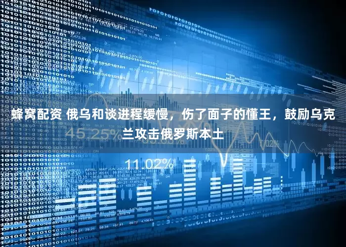 蜂窝配资 俄乌和谈进程缓慢，伤了面子的懂王，鼓励乌克兰攻击俄罗斯本土